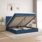 Preview: ARDEBO.de - Ottoman Bett mit Matratze mit Kopfteil Blau 140 x 190 cm Stoff