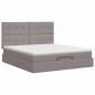 Preview: Ottoman Bett mit Matratze mit Kopfteil Taupe 140 x 200 cm Stoff