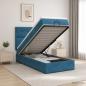 Preview: ARDEBO.de - Ottoman Bett mit Matratze Dunkelblau 80 x 200 cm Samt