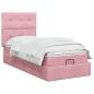Preview: Ottoman Bett mit Matratze mit Kopfteil Rosa 90 x 200 cm Samt