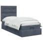 Preview: Ottoman Bett mit Matratze Dunkelgrau 100 x 200 cm Samt