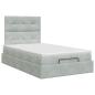 Preview: Ottoman Bett mit Matratze Hellgrau 120 x 190 cm Samt