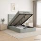 Preview: ARDEBO.de - Ottoman Bett mit Matratze Hellgrau 120 x 200 cm Samt