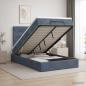 Preview: ARDEBO.de - Ottoman Bett mit Matratze Dunkelgrau 120 x 200 cm Samt