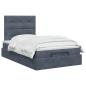 Preview: Ottoman Bett mit Matratze Dunkelgrau 120 x 200 cm Samt