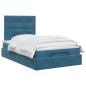 Preview: Ottoman Bett mit Matratze Dunkelblau 120 x 200 cm Samt