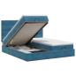 Preview: Ottoman Bett mit Matratze mit Kopfteil 2 Stk. Dunkelblau Samt