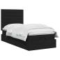 Preview: Ottoman-Bett mit Matratze und LED Schwarz 90 x 190 cm Stoff