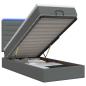 Preview: Ottoman-Bett mit Matratze und LED Dunkelgrau 100 x 200 cm Stoff