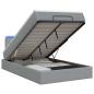 Preview: Ottoman-Bett mit Matratze und LED Hellgrau 120 x 190 cm Stoff