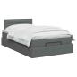 Preview: Ottoman-Bett mit Matratze und LED Dunkelgrau 120 x 190 cm Stoff