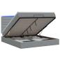 Preview: Ottoman-Bett mit Matratze und LED Hellgrau 140 x 190 cm Stoff