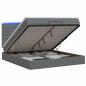 Preview: Ottoman-Bett mit Matratze und LED Dunkelgrau 140 x 200 cm Stoff