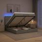 Preview: Ottoman-Bett mit Matratze und LED Dunkelgrau 140 x 200 cm Stoff