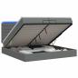 Preview: Ottoman-Bett mit Matratze und LED Dunkelgrau 200 x 200 cm Stoff