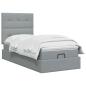 Preview: Ottoman-Bett mit Matratze und LED Hellgrau 80 x 200 cm Stoff