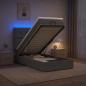 Preview: ARDEBO.de - Ottoman-Bett mit Matratze und LED Dunkelgrau 80 x 200 cm Stoff