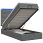 Preview: Ottoman-Bett mit Matratze und LED Dunkelgrau 80 x 200 cm Stoff