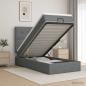 Preview: Ottoman-Bett mit Matratze und LED Dunkelgrau 80 x 200 cm Stoff