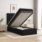 Preview: Ottoman-Bett mit Matratze und LED Schwarz 80 x 200 cm Stoff