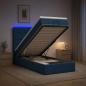 Preview: ARDEBO.de - Ottoman-Bett mit Matratze und LED Blau 100 x 200 cm Stoff