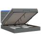 Preview: Ottoman-Bett mit Matratze und LED Dunkelgrau 140 x 190 cm Stoff