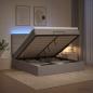 Preview: ARDEBO.de - Ottoman-Bett mit Matratze und LED Taupe 140 x 200 cm Stoff