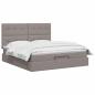 Preview: Ottoman-Bett mit Matratze und LED Taupe 140 x 200 cm Stoff