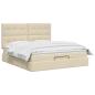 Preview: Ottoman-Bett mit Matratze und LED Creme 140 x 200 cm Stoff