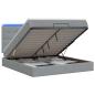 Preview: Ottoman-Bett mit Matratze und LED Hellgrau 180 x 200 cm Stoff