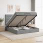 Preview: Ottoman-Bett mit Matratze und LED Hellgrau 180 x 200 cm Stoff