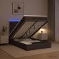 Preview: Ottoman-Bett mit Matratze und LED Dunkelbraun 120 x 190 cm