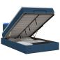 Preview: Ottoman-Bett mit Matratze und LED Blau 120 x 190 cm Stoff