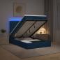 Preview: Ottoman-Bett mit Matratze und LED Blau 120 x 190 cm Stoff