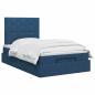 Preview: Ottoman-Bett mit Matratze und LED Blau 120 x 200 cm Stoff