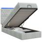 Preview: Ottoman-Bett mit Matratze und LED Hellgrau 100 x 200 cm Samt