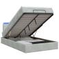 Preview: Ottoman-Bett mit Matratze und LED Hellgrau 120 x 190 cm Samt