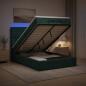 Preview: Ottoman-Bett mit Matratze und LED Dunkelgrün 120 x 190 cm Samt