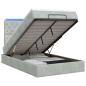 Preview: Ottoman-Bett mit Matratze und LED Hellgrau 120 x 200 cm Samt
