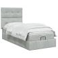 Preview: Ottoman-Bett mit Matratze und LED Hellgrau 80 x 200 cm Samt