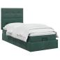 Preview: Ottoman-Bett mit Matratze und LED Dunkelgrün 90 x 190 cm Samt