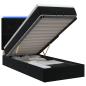 Preview: Ottoman-Bett mit Matratze und LED Schwarz 100 x 200 cm Samt