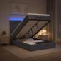 Preview: ARDEBO.de - Ottoman-Bett mit Matratze und LED Dunkelgrau 120 x 190 cm Samt