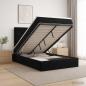Preview: Ottoman-Bett mit Matratze und LED Schwarz 120 x 190 cm Samt