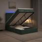 Preview: Ottoman-Bett mit Matratze und LED Dunkelgrün 120 x 190 cm Samt