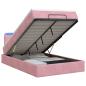 Preview: ARDEBO.de - Ottoman-Bett mit Matratze und LED Rosa 120 x 190 cm Samt