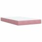Preview: Ottoman-Bett mit Matratze und LED Rosa 120 x 190 cm Samt
