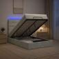 Preview: Ottoman-Bett mit Matratze und LED Hellgrau 120 x 200 cm Samt