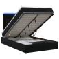 Preview: Ottoman-Bett mit Matratze und LED Schwarz 120 x 200 cm Samt