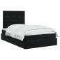 Preview: Ottoman-Bett mit Matratze und LED Schwarz 120 x 200 cm Samt